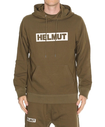 Shop Helmut Lang Logo Hoodie In Army