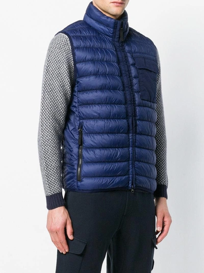 Stone Island Padded Down-filled Gilet In Blue | ModeSens
