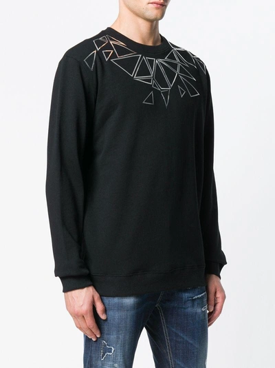 Shop Frankie Morello Geometric Design Sweatshirt In Black