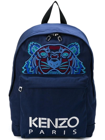 Shop Kenzo Tiger Backpack In Blue