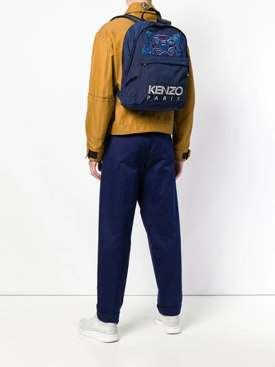 Shop Kenzo Tiger Backpack In Blue