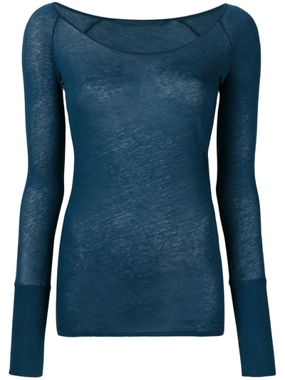 Shop Humanoid Scoop Neck Long Sleeve Top - Blue