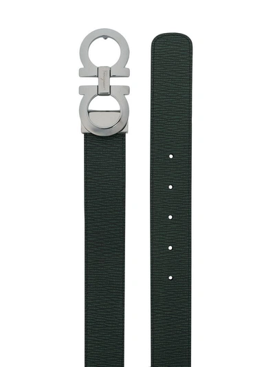 Shop Ferragamo Salvatore  Reversible Gancini Belt - Grey