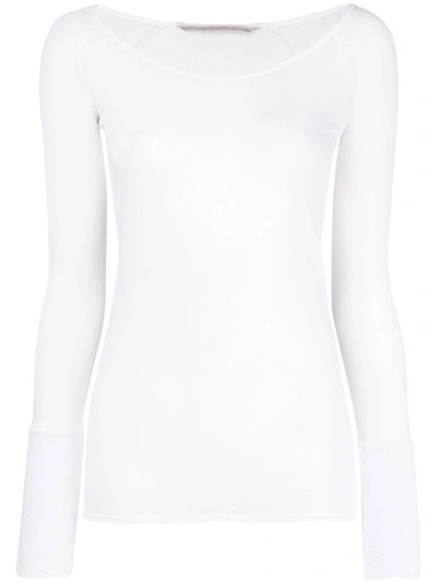 Shop Humanoid Scoop Neck Long Sleeve Top - White