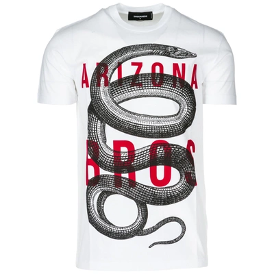 Shop Dsquared2 Men's Short Sleeve T-shirt Crew Neckline Jumper In White