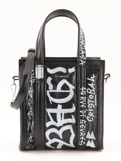 Shop Balenciaga Graffiti Arena Bag In Black