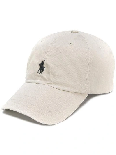 Shop Ralph Lauren Embroidered Logo Hat - Neutrals
