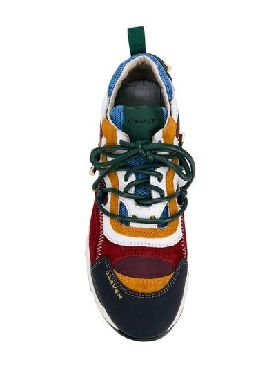 Shop Carven Colour Block Sneakers In Blue