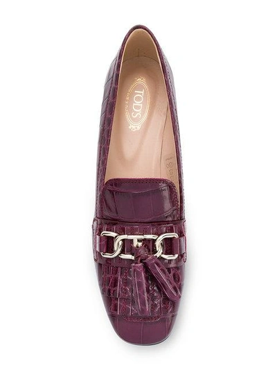 Shop Tod's Chunky Chain Pumps In Pink