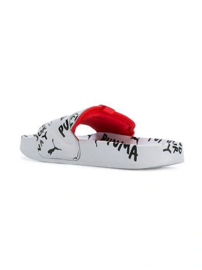 Shop Puma Logo Slides - White