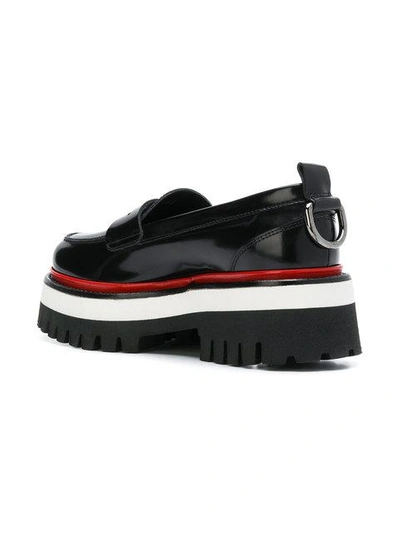 Shop Msgm Ridged Pltform Loafers - Black
