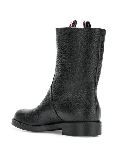 Shop Moncler Leather Boots In Black