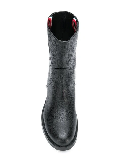 Shop Moncler Leather Boots In Black