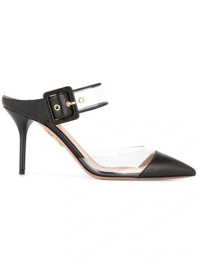 Shop Aquazzura Optic 85 Mules In Black