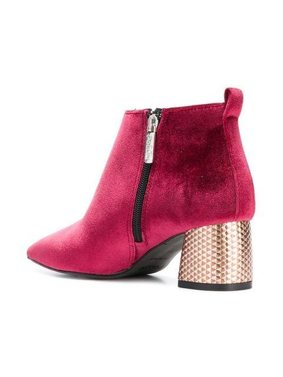 Shop Pollini Embellished Chunky Heel Boots - Pink