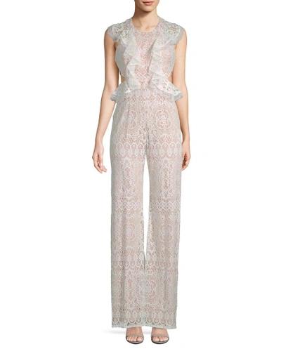 Shop Alexis Anika Ruffled Lace Jumpsuit In Nocolor