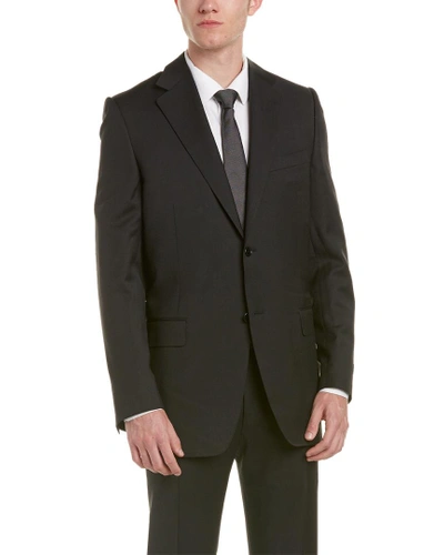 Shop Canali Wool Suit With Flat Pant In Nocolor