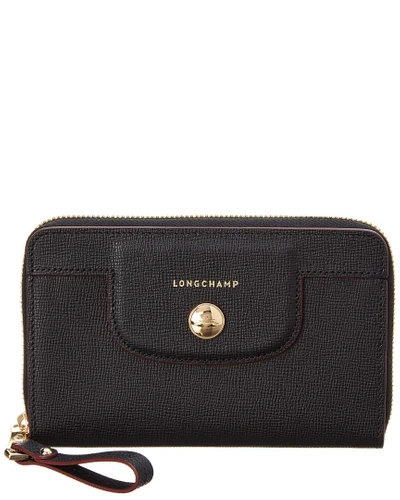 Longchamp Le Pliage Heritage Leather Compact Wallet In Blue | ModeSens