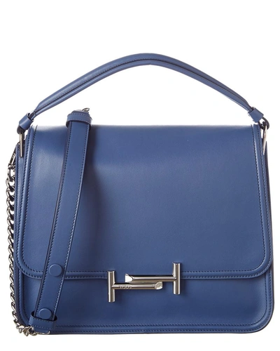 Shop Tod's Double T Medium Leather Crossbody In Nocolor