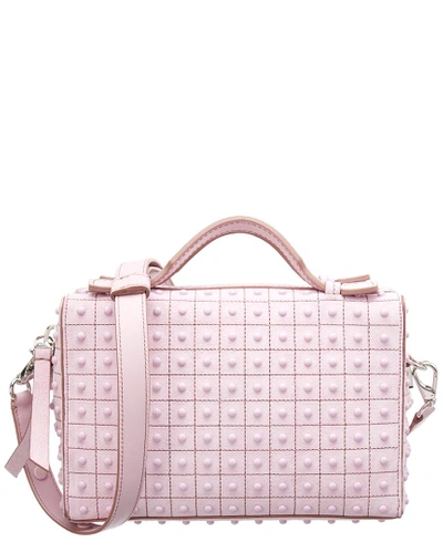 Shop Tod's Gommino Mini Studded Leather Satchel In Pink