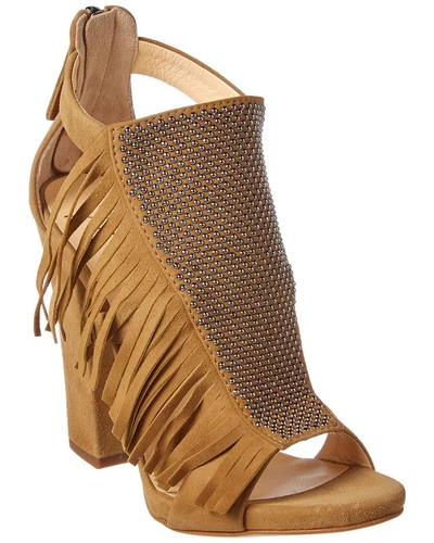 Shop Giuseppe Zanotti Alabama Fringed Suede Sandal In Brown