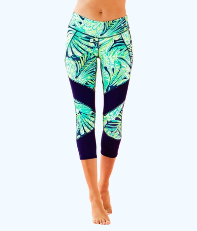 Shop Lilly Pulitzer Luxletic 21" Thea Weekender Crop Legging In Bright Navy Party Like A Flock Star