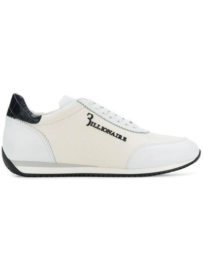 Shop Billionaire Leather Low-top Trainers In White