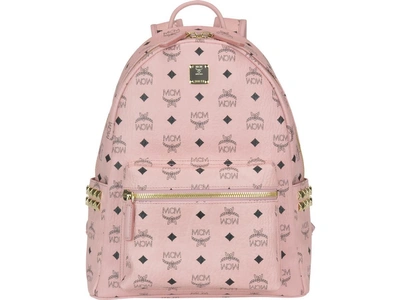Shop Mcm Stark Side Studs Backpack In Soft Pink