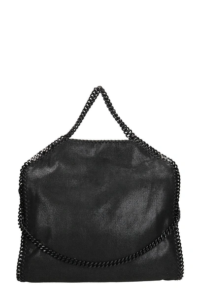 Shop Stella Mccartney Falabella Fold Over Tote Black Faux Leather Bag
