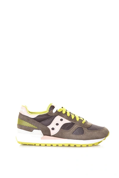 Shop Saucony Shadow Original Taupe Color Sneakers In Taupe/green