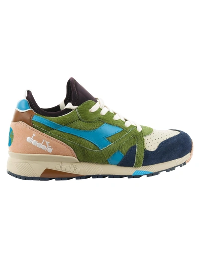 Shop Diadora X Lc23 N9000 Socks Terra In Verde/blu