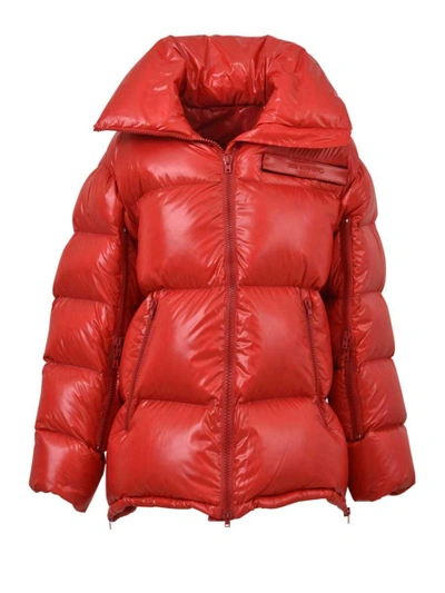 Shop Calvin Klein Red Oversized Padded Jacket
