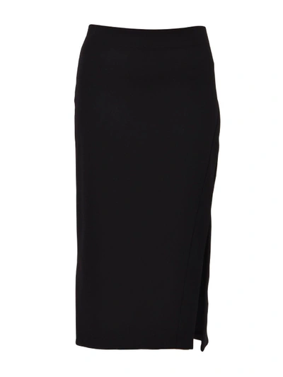 Shop Jil Sander Wool Midi Skirt In Black