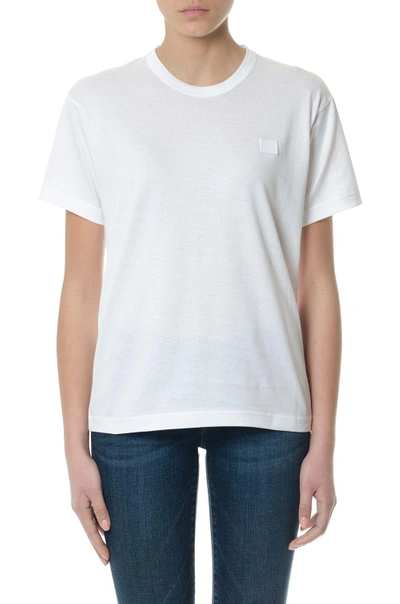 Shop Acne Studios White Nash Optic Face T-shirt In Cotton