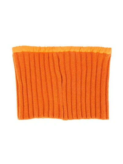 Shop Sacai Ribbed Knit Snood In Yellow