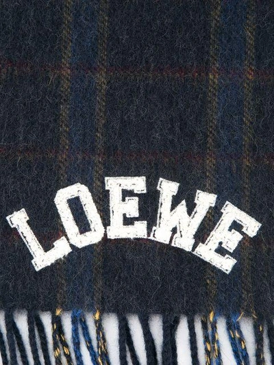 Shop Loewe Striped Logo Scarf In Multicolour