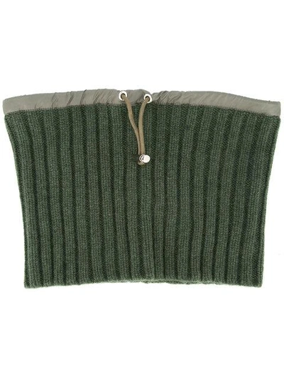 Shop Sacai Ribbed Knit Snood - Green