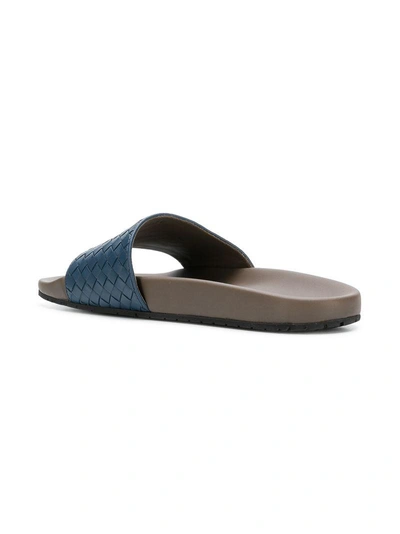 Shop Bottega Veneta Intrecciato Slides - Blue