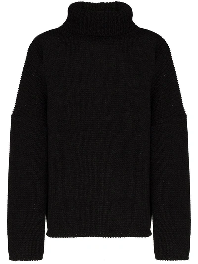 Shop Sulvam Exaggerated High Neck Sweater - Black
