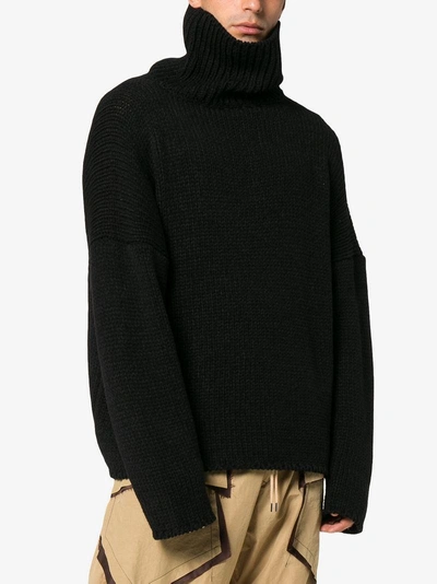 Shop Sulvam Exaggerated High Neck Sweater - Black
