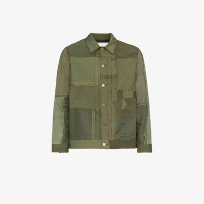 Shop Children Of Discordance Children Of The Discordance Long Sleeve Patchwork Army Jacket In Green