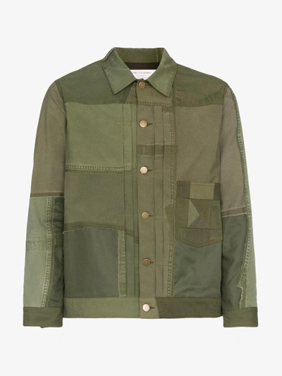 Shop Children Of Discordance Children Of The Discordance Long Sleeve Patchwork Army Jacket In Green