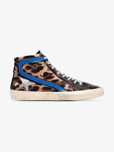 Shop Golden Goose Deluxe Brand Multicoloured Superstar Ponyhair And Leather High Top Sneakers