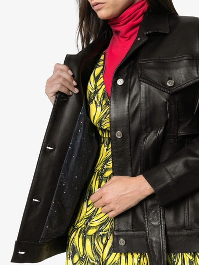 Shop Golden Goose Deluxe Brand Pictor Leather Belted Jacket In Black