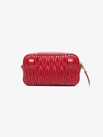 Shop Miu Miu Red Matelassé Leather Belt Bag