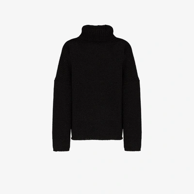 Shop Sulvam Exaggerated High Neck Sweater In Black