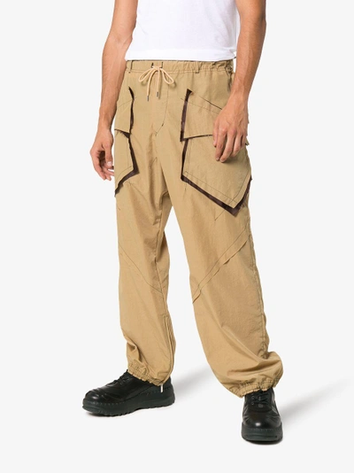 Shop Sulvam Drawstring 'easy' Track Pants In Brown