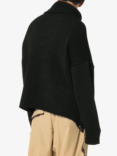 Shop Sulvam Exaggerated High Neck Sweater In Black