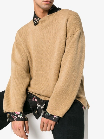 Shop Sulvam Oversized Wool-blend Sweater In Brown