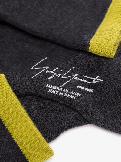 Shop Yohji Yamamoto Basic Logo Socks In Grey